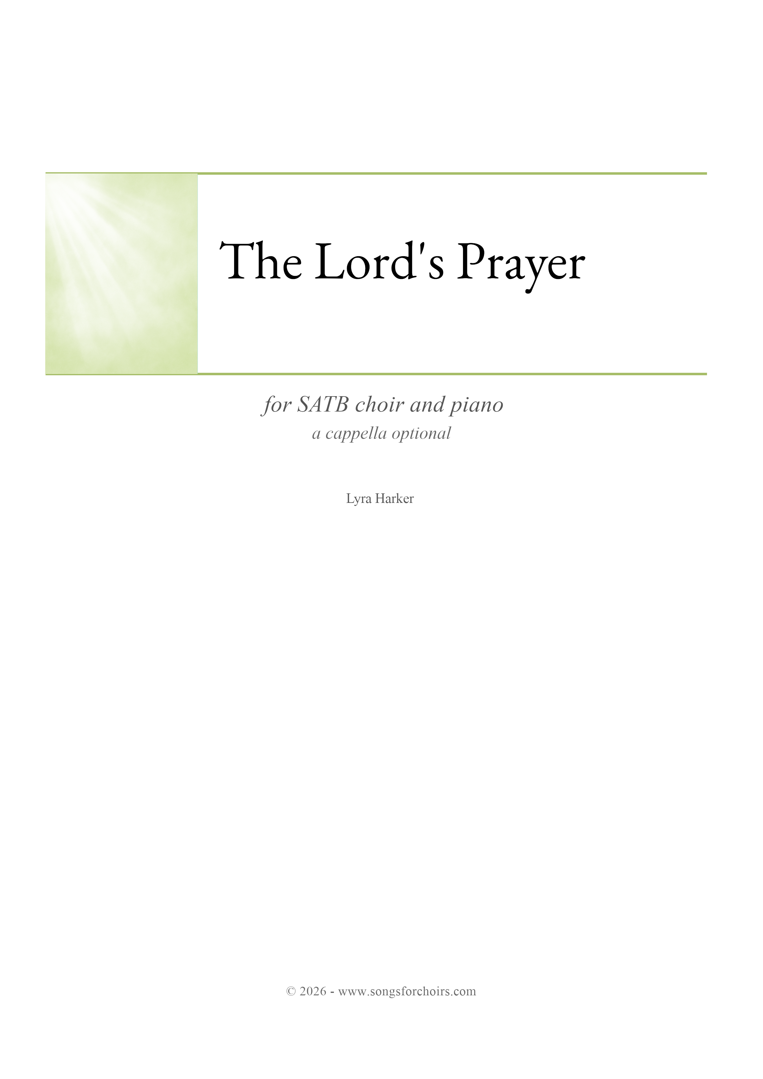 The Lord's Prayer cover